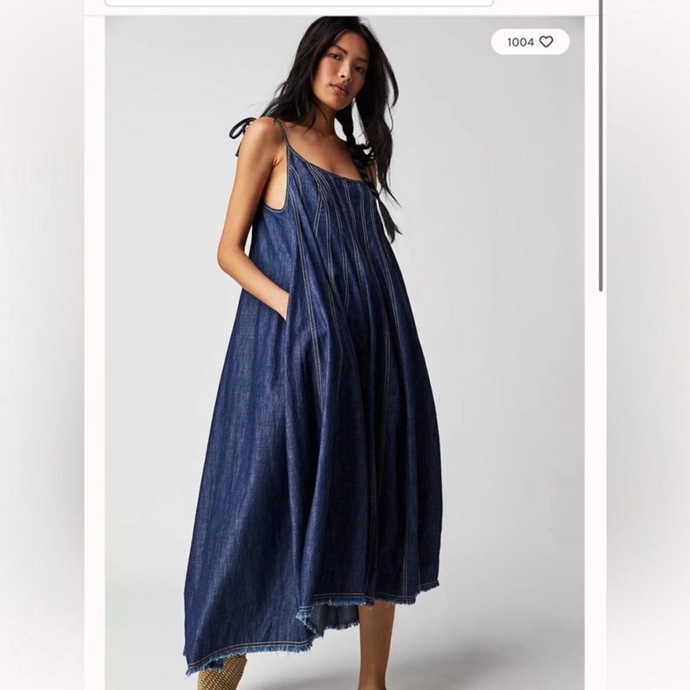 Free People Denim Midi Dress